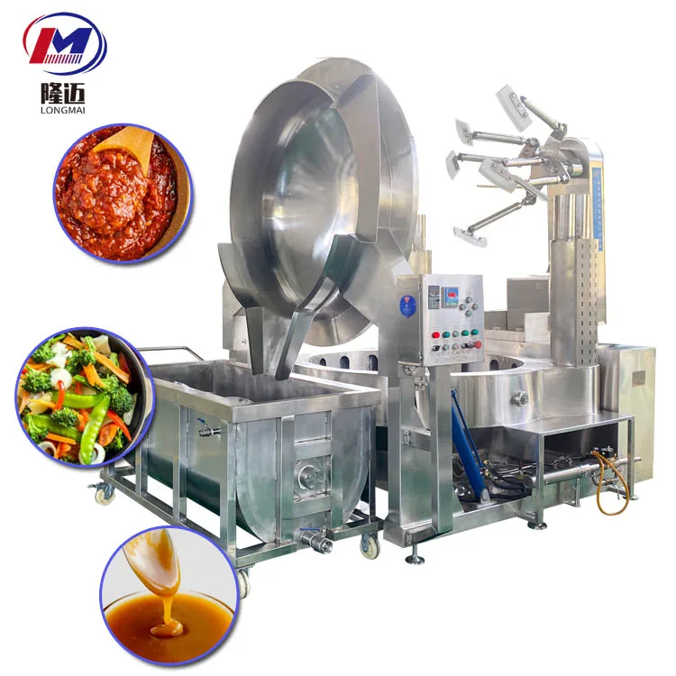 automatic caramel food cooking mixer machines cook vegetables meat for catering in centra kitchen