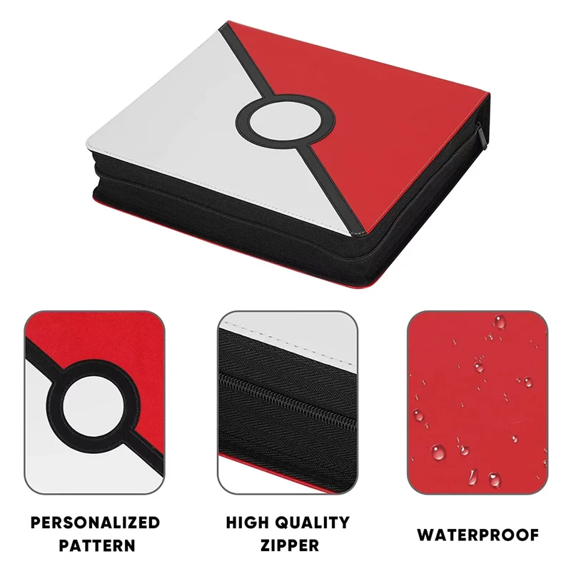 Wholesale 4 Pockets Zippered  Pokemo ned folders Trading Card Binder