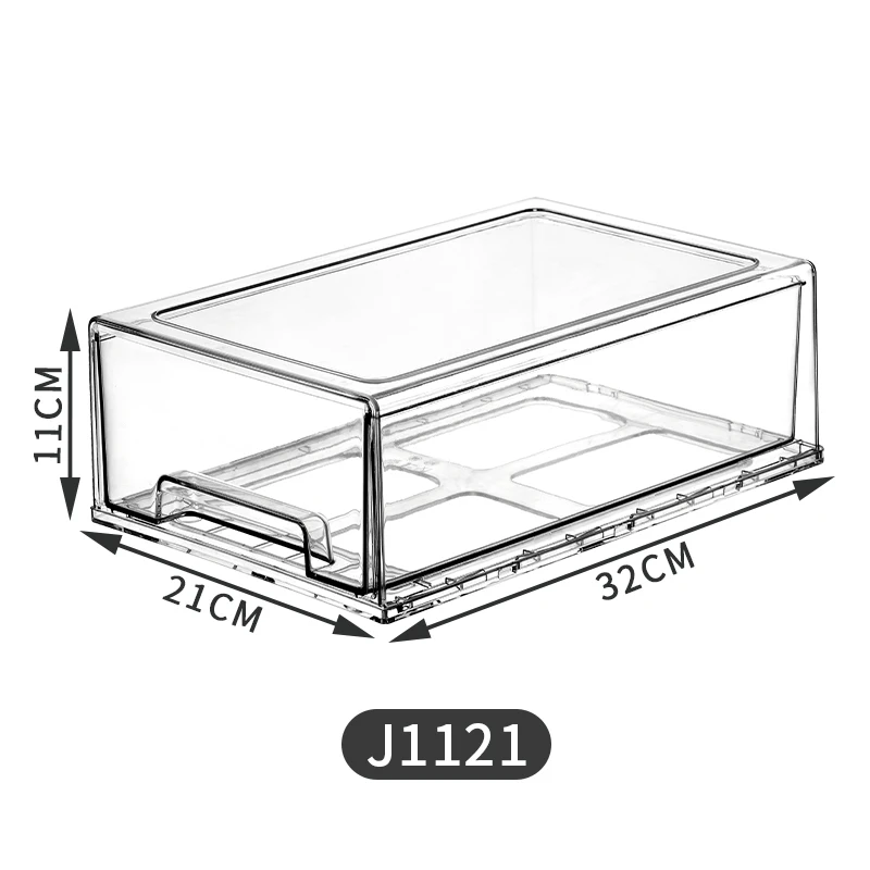 Chenyi Dustproof Stackable Closet Storage Box Clear Desktop Stationery Organizer Transparent Plastic Stationery Storage Drawer