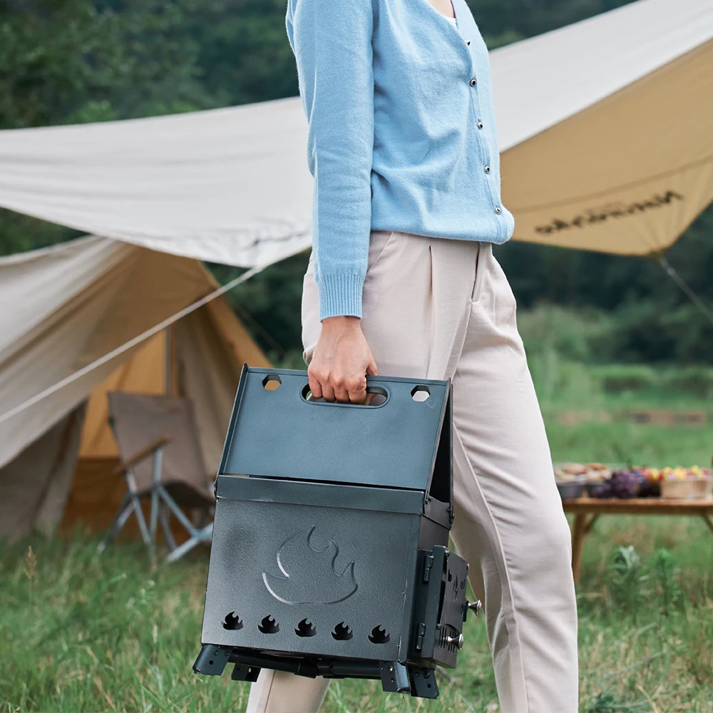 Winter Outdoor Portable Titanium Folding Camping Wood Tent Stove