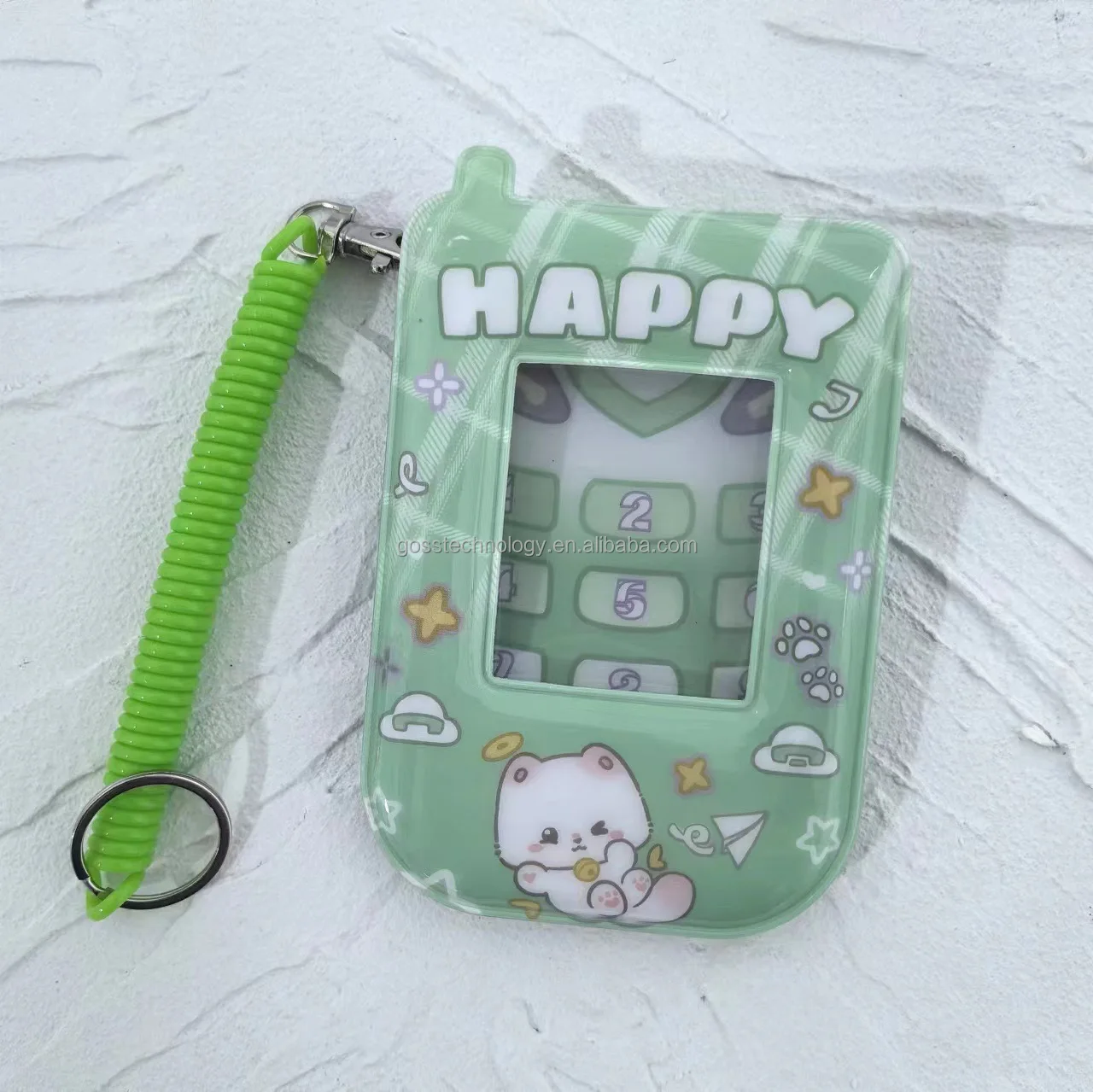 Kawaii Mobile Phone Shape 3 inch PVC Photocard holder Card Photo Holder Bag Pendant for Korean Kpop idol LOMO card holder