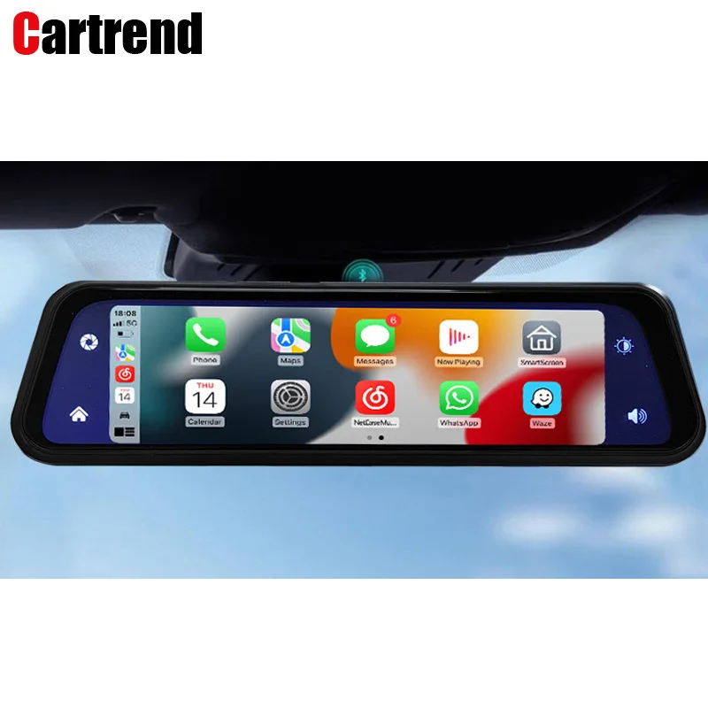 10 inch Car Dvr Universal CarPlay Mirror Dash Cam Dual Lens Car Camera Full Hd Drive Recorder Stream Dash Camera RearView Mirror