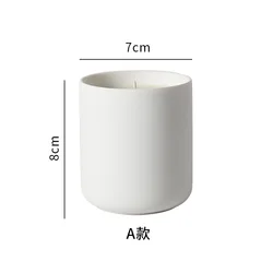 Matte white modern solid color cylindrical ceramic candle jar candle container for candle making