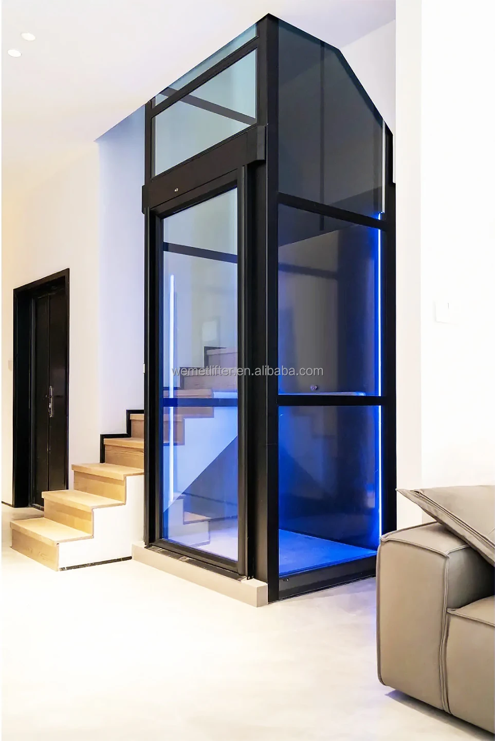 Hydraulic Lift Home Lift 3 floor Villa Elevator Small Size 220V 0.2m/s