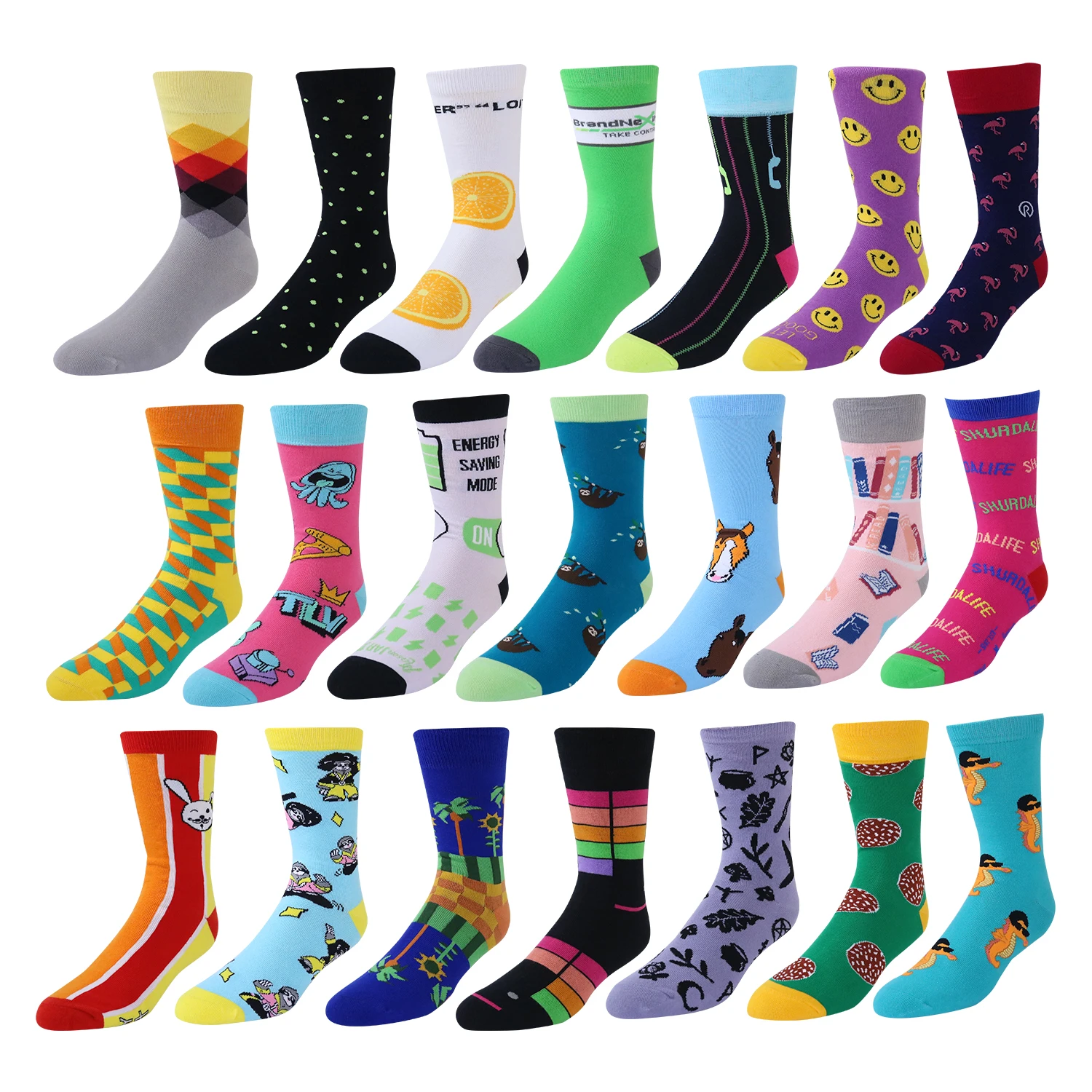 Creative Custom Cotton Popular Logo Men Women Socks Tube Skateboard Casual Happy Socks