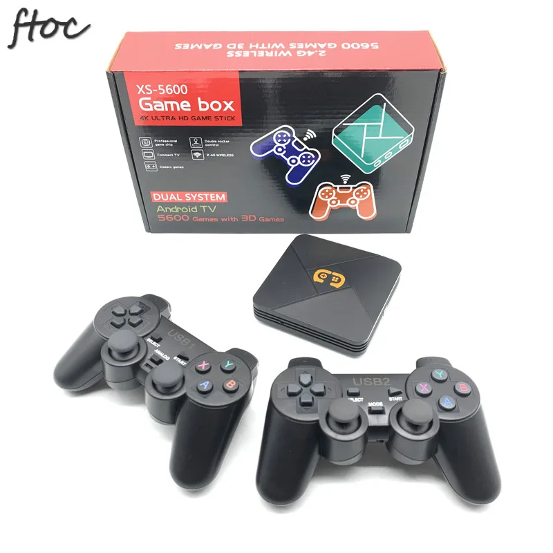 Новая двойная система 2,4G ТВ Видео игровая консоль Android Tv Игровая приставка с 5600 играми