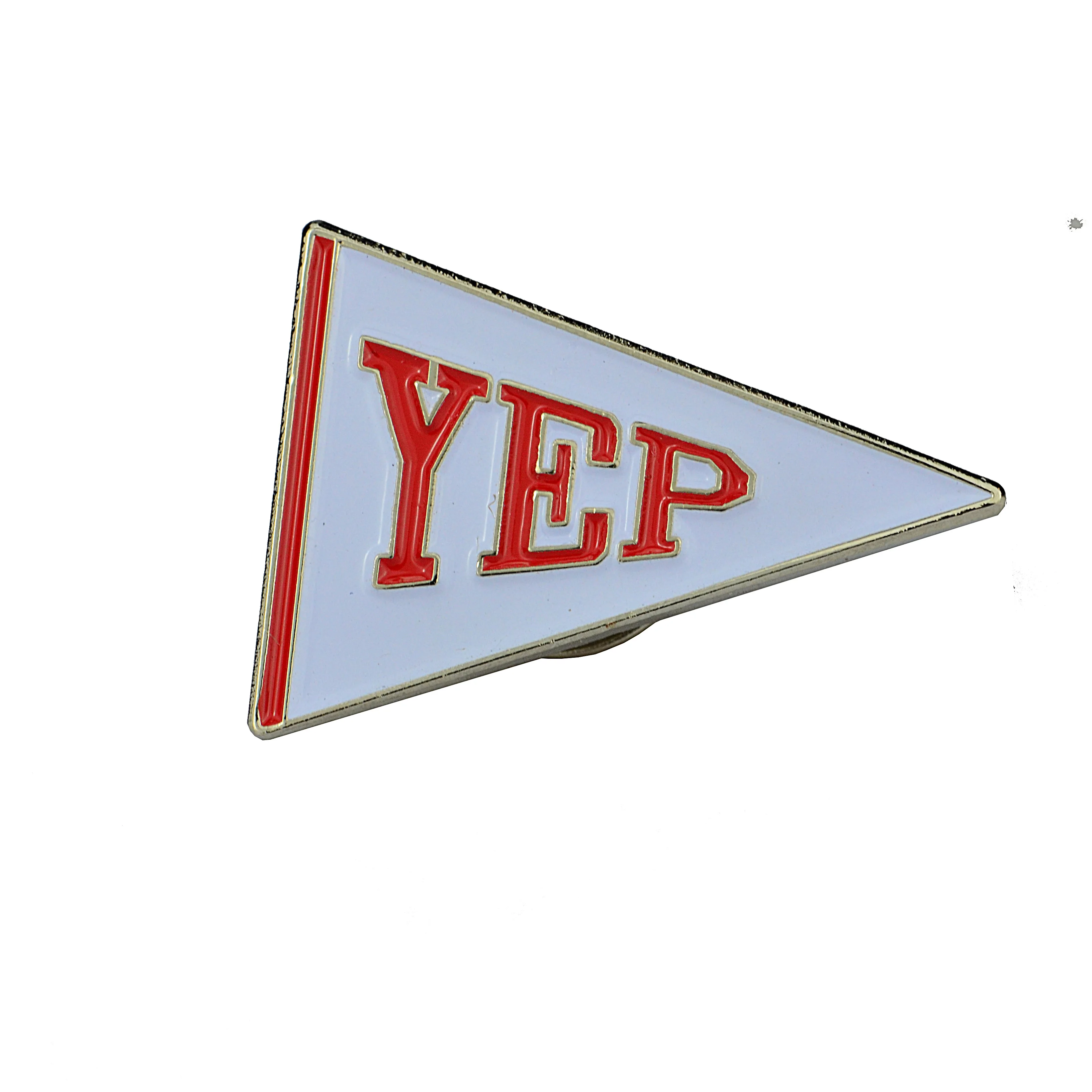 Promotional Wholesale Pins Badges Red Triangle Handmade Bullion Badge 2/3D Custom Zinc Alloy Metal Badge Pin