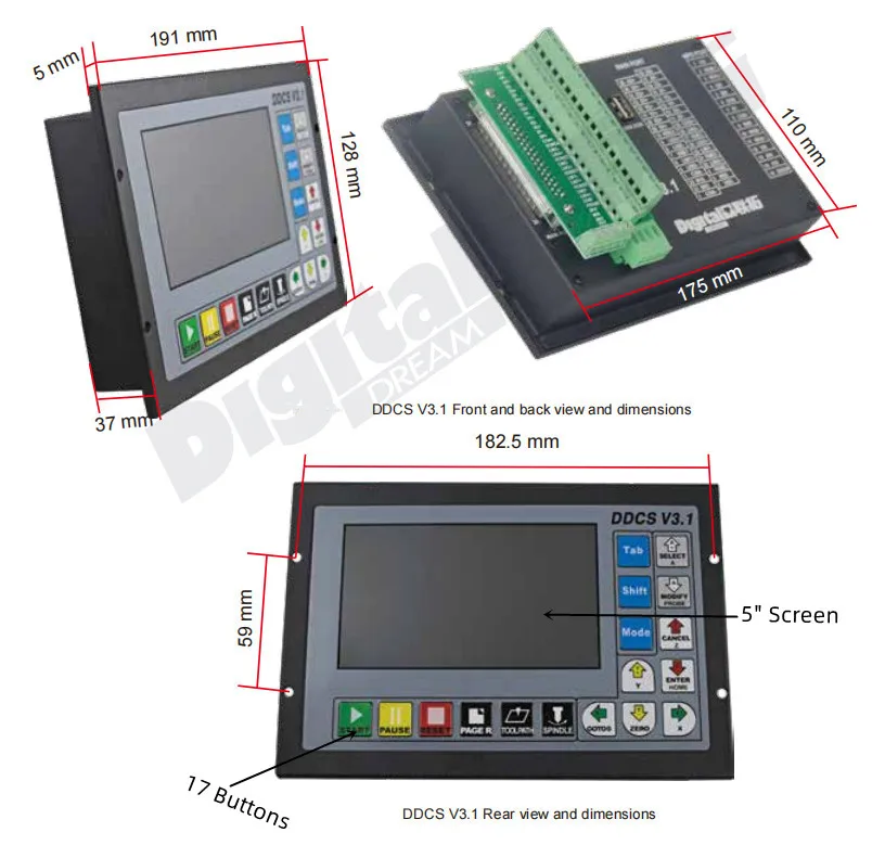 China Factory DDCS V3.1 3 Axis CNC Controller G Code CNC Offline Stand Alone Controller With MPG For Engraving Milling Machine