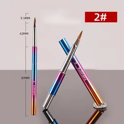 Gradient Colorful Rainbow Glitter Blue Metal Nails Brush Acrylic Kolinsky