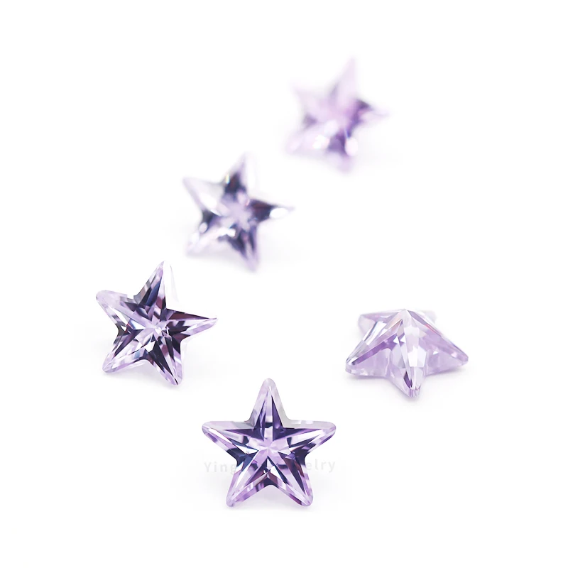 Factory Price Manufacturers 6*6mm Lavender Star CZ Stone Loose 5a Cubic Zirconia Gemstones