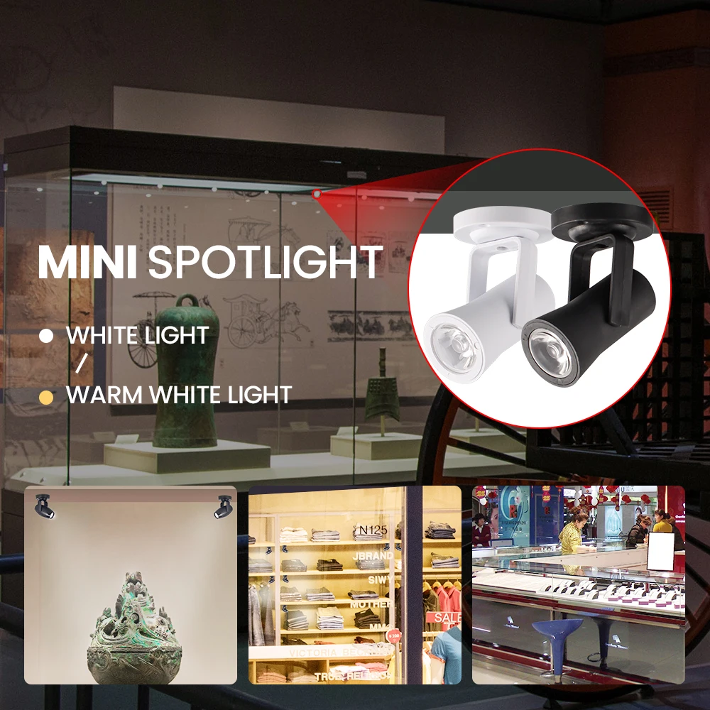 Dingdian LED 1-3W 220V MINI Reflector Lamp Surface Mounted White/Warm White/RGB display cabinet Spotlighting lamp for indoor