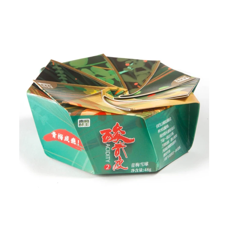 
Factory Sale Customized Paper Plate Gift Package Assorted Gummy Candy Dried Fruit Qingmei Greengage Pitted Umeboshi Prune Candy 