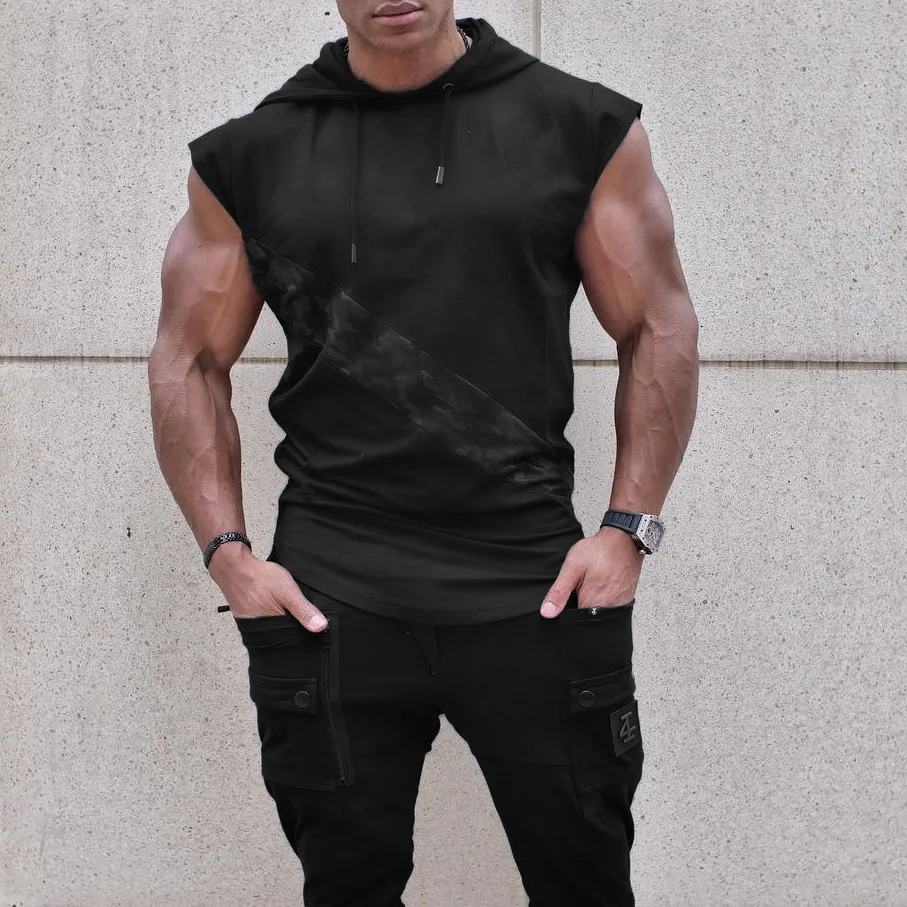 2022 Mens Hooded Gym Tank Top Stringers supper dry Athletic Running Wear Men