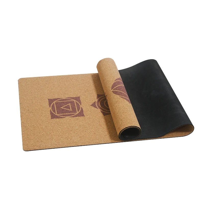 Luxury Organic Large 100% Cork Yoga Mat Custom Print Natural Rubber Eco Portugal with Alignment Manufacturers