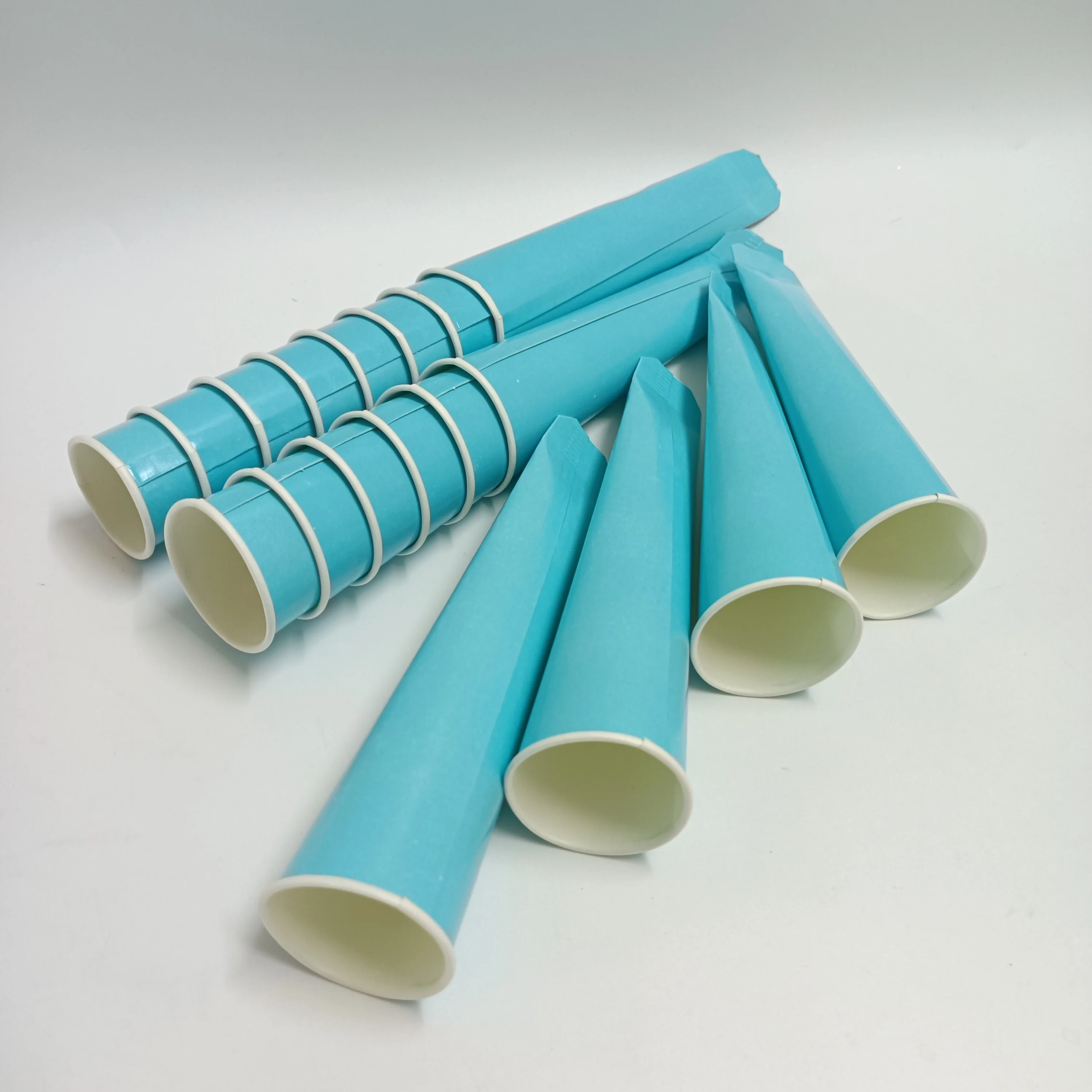 SP862 Calippo PLA Degradable Printed Ice Squeeze Popsicle Tube Paper Cup Ice Cream Lolly Packaging