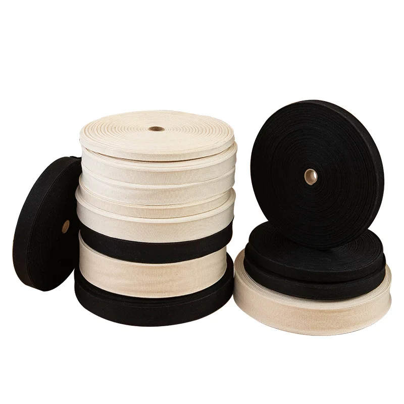 Natural Cotton Twill Tape 1 Inch Bunting Bias Tape Herringbone Webbing Tape Roll for clothing