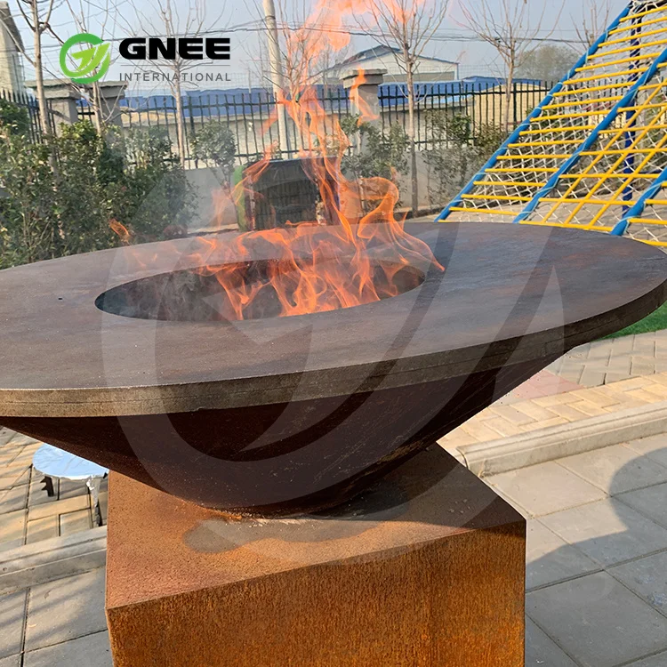 Outdoor Garden type Large rusty surface bbq pit Corten metal china barbecue grill