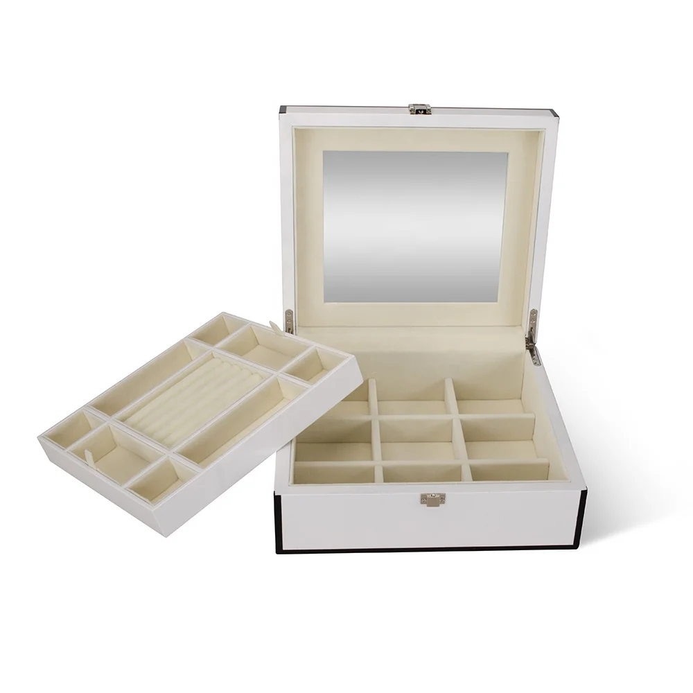 Factory Price Top Grade European Style MDF Wooden Jewelry Box Storage Box With Lock