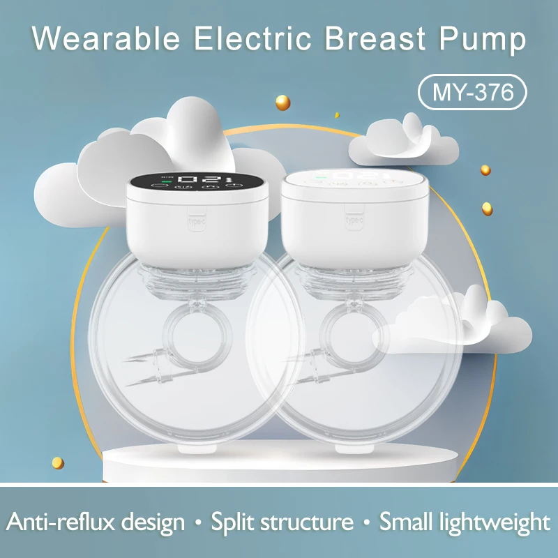 MY-376 Custom Bpa Free Wearable Electric Breast Pump 210ML Wearable Hospital Food Grade Silicone Safe Product for Breastfeeding