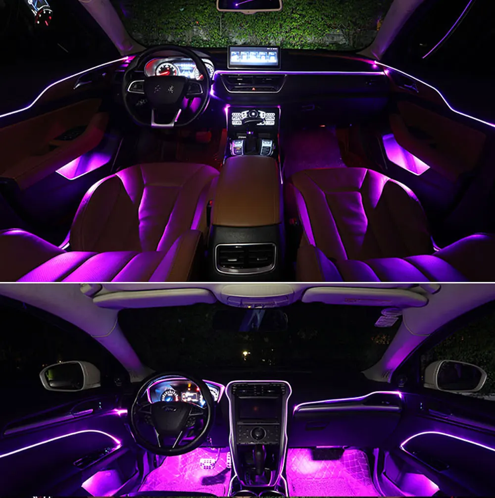 14 In 1 Car Interior atmosphere light Decoration strip light Auto Ambient lamp Led RGB Dashboard Neon Light Strip For Car Suv