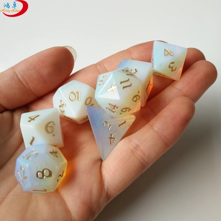 Natural Rock Crystal /opalite Quartz Dice Stone Dice Set for Game