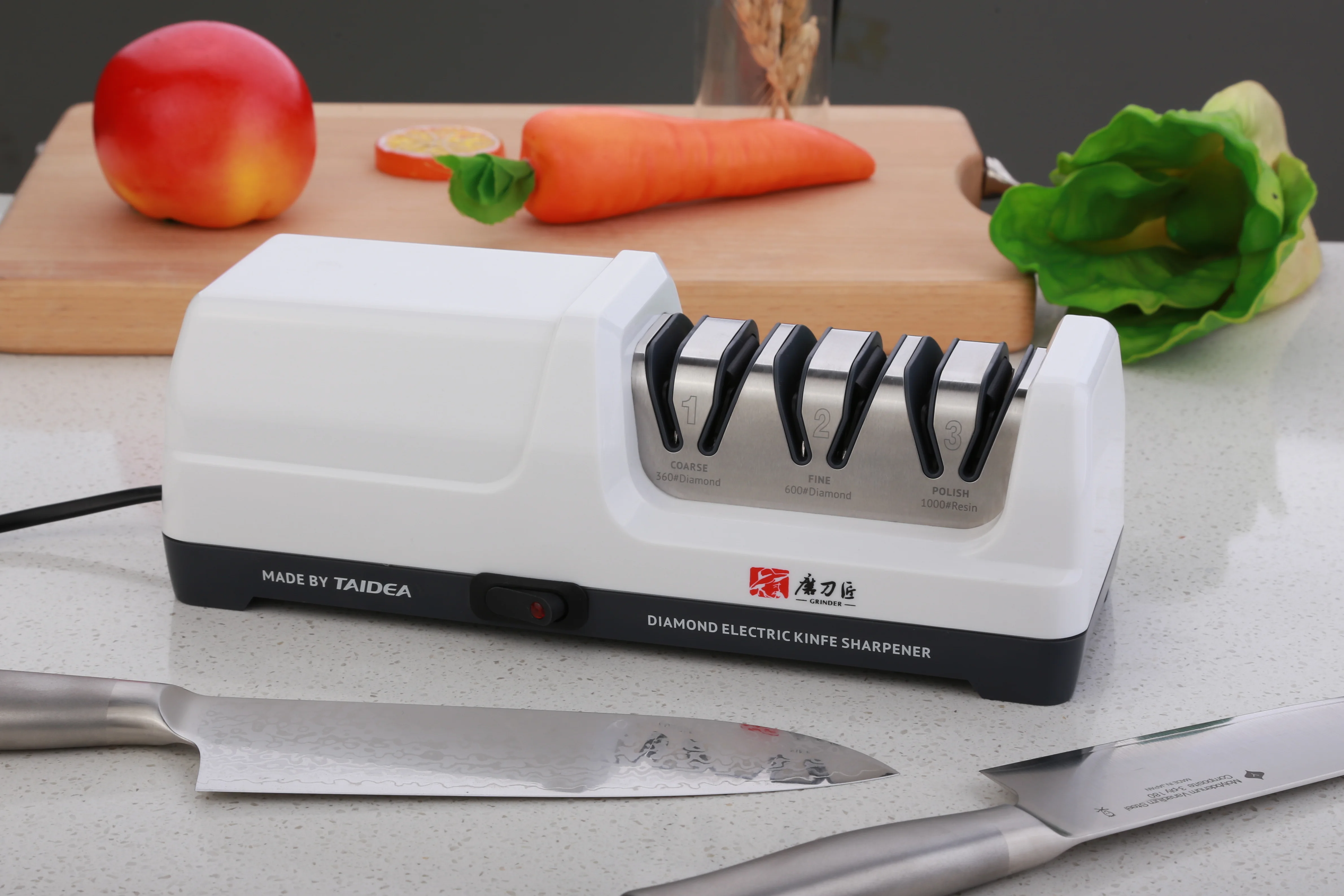 TAIDEA Smart Gadgets  Kitchen Ware Top Level TG2202 3 Stages Electric Diamond Steel Kitchen Knife Sharpener