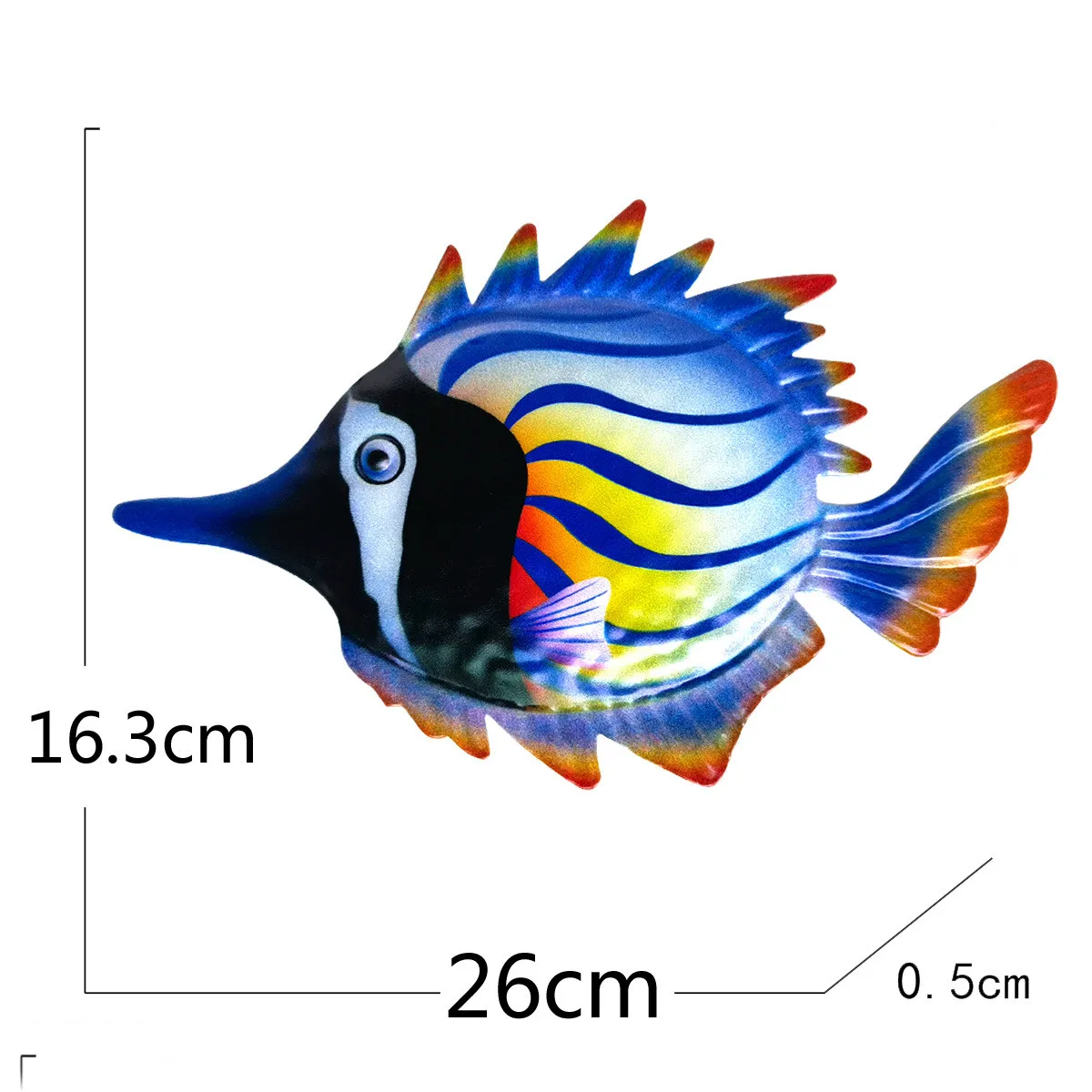 Metal Fish Art Wall Decor Coastal Ocean Sea Hanging Decorations Garden Pool Decor Set of 4 Colorful