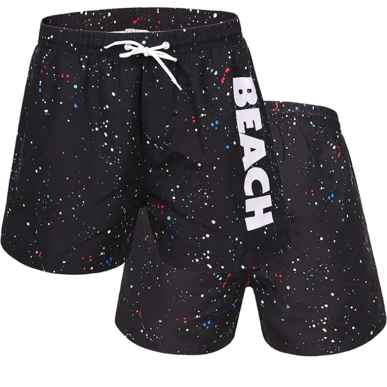 Latest all over printed beach shorts men summer  polyester Micro peach track shorts
