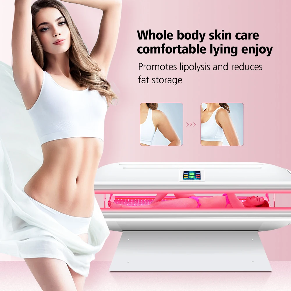 Suyzeko OEM Med Spa Контурирование всего тела 635 нм 660 810 850 красная световая капсула инфракрасная светодиодная кровать для терапии красного света