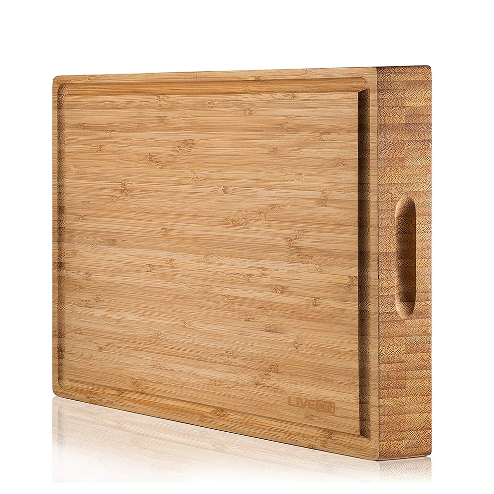 Wholesale Organic Natural Extra Large Bamboo Cutting Board Bamboo Chopping Board  with Juice Groove
