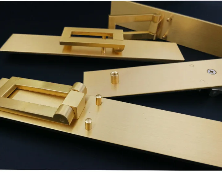 New Chinese Style Shoe Cabinet Bookcase Handle Straight Strip Bathroom Solid Pure Copper Double Hole Modern Simple Copper Handle