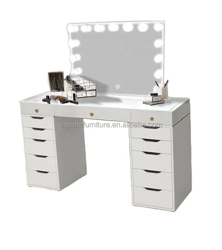 salon lighted makeup vanity make up dressing table with lighted mirror