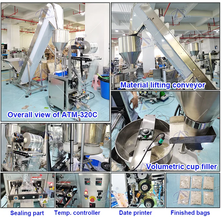 Autompack ATM-320C Automatic Vertical 100g Weighing Seeds/Beans/Nuts/Legume/Grains/ Rice Packaging Machine price