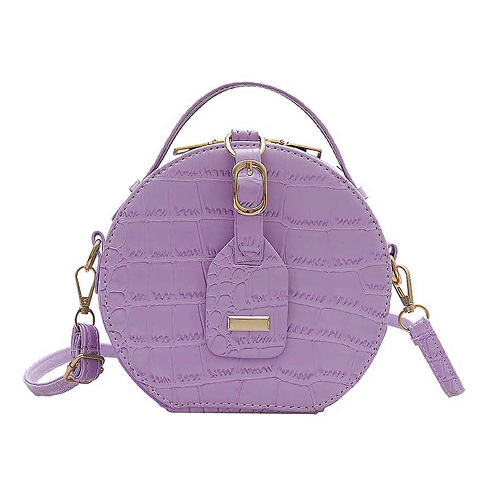 WESTAL Fashion cosmetic Round Handbag Crocodile Pattern PU Leather Small Hand Bag for Women Mini Crossbody Girl Evening Bags