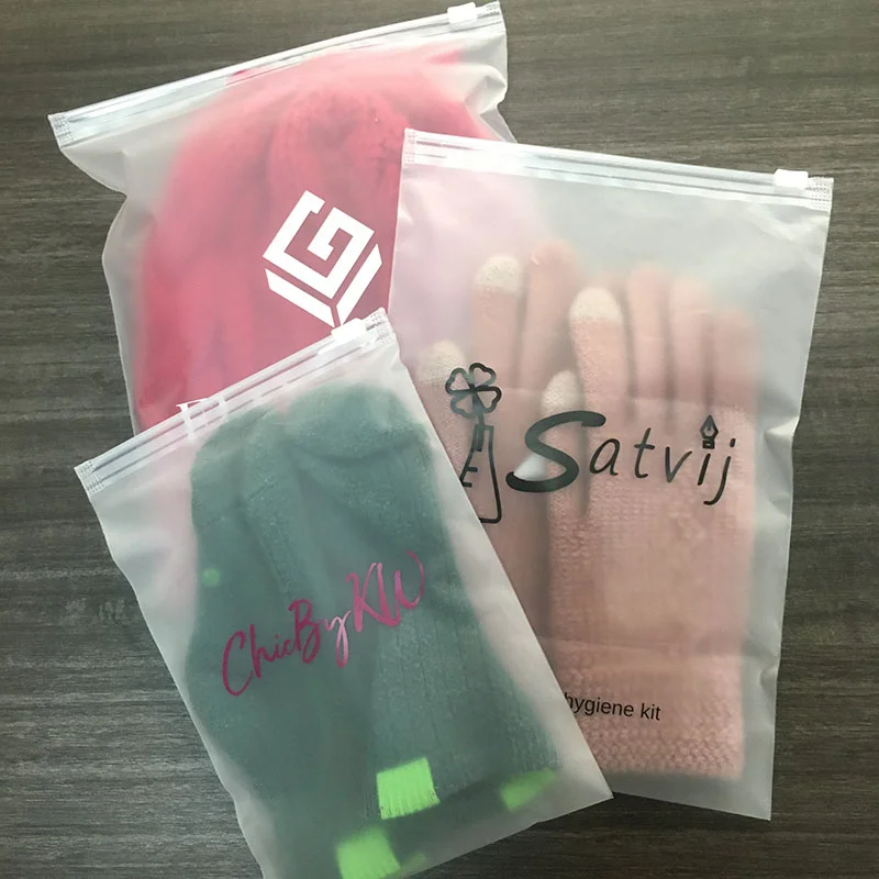 Wholesale thick frosted ziplock bag clothes for clothes/T-shirt/gift storage plastic bag with logo multi inch
