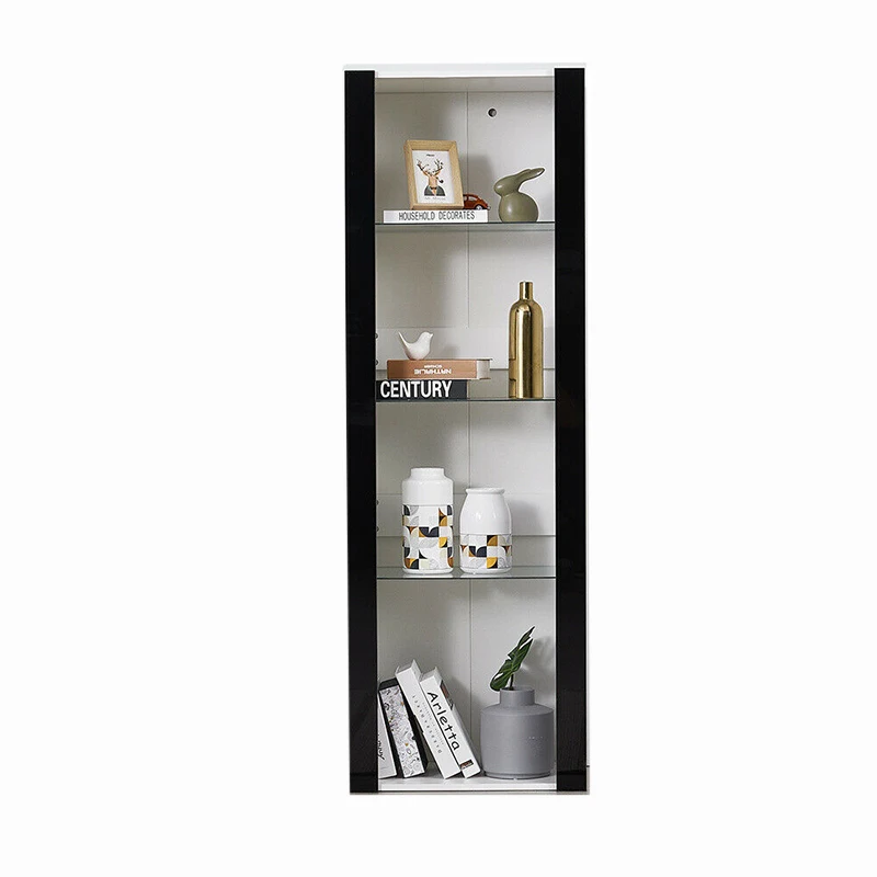 High Gloss Fronts Cabinet Glass Shelves Display Sideboard Cupboard Unit RGB LED