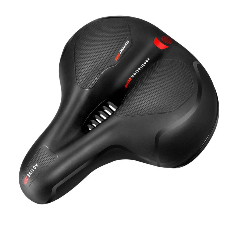 Bicycle seat with highly elastic foam on springs with reflection Most Comfortable Thickened Cycling Saddle