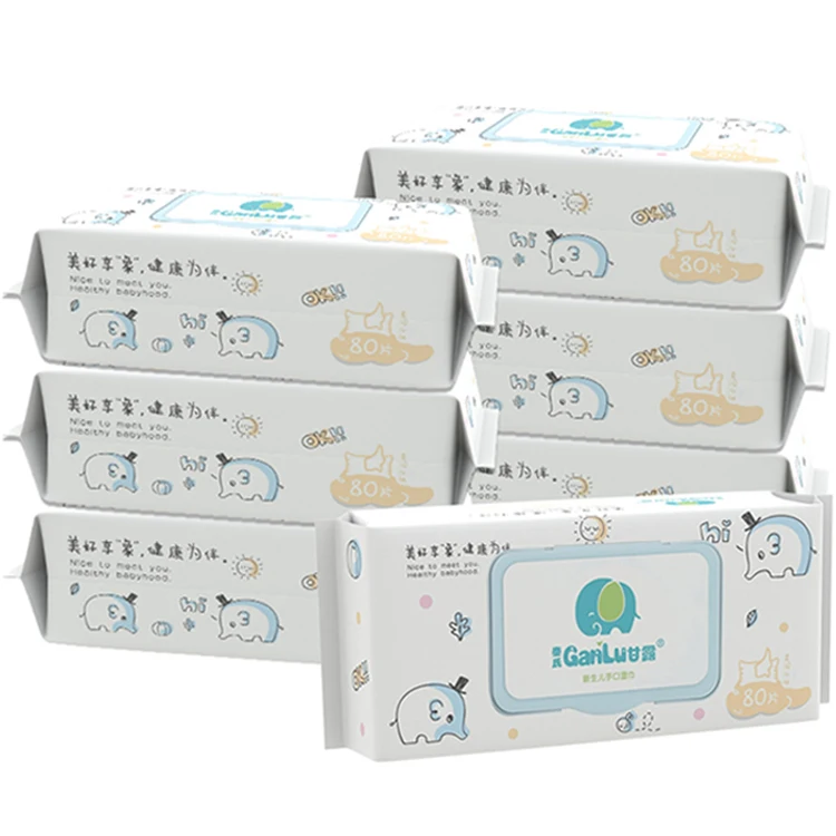 Cotton Wet Wipes Factory Price Water Baby Wipe Sensitive Biodegradable Unscented Wipes Box Eco-friendly ISO Household 17*20CM