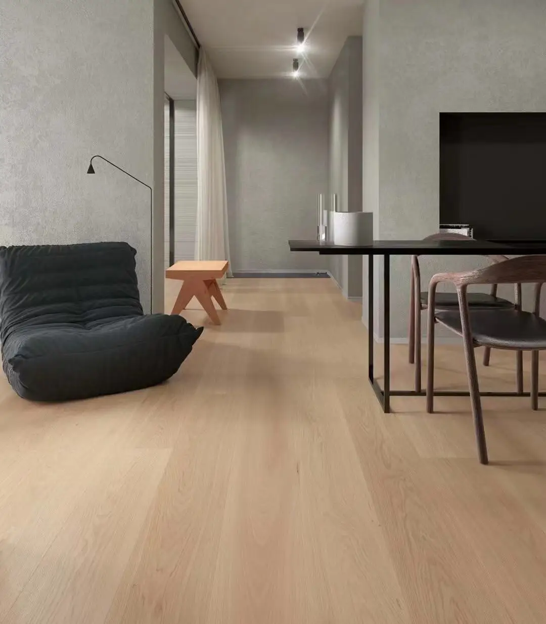 4mm Veneer Click French Engineered Euro White Oak Parquet Chevron parquetry Laminate Flooring
