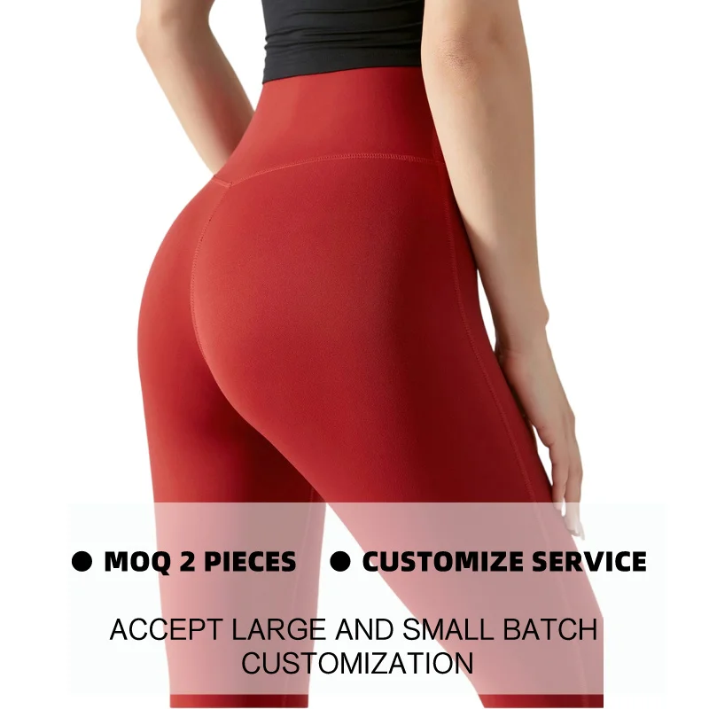 Wholesale Naked Feel Yoga Leggings No T Line Tummy Control Sport Tights Soft Women Gym Leggins Custom Logo Yoga Leggings