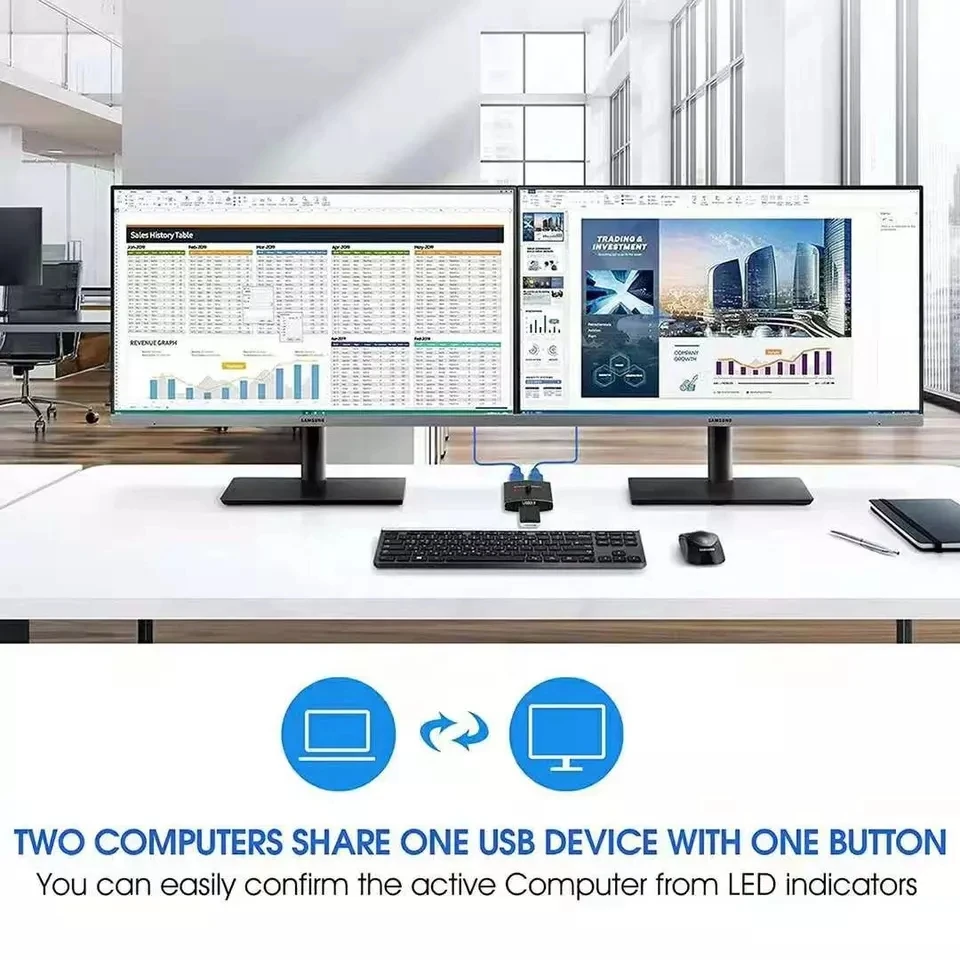 Переключатель USB 3 0 двунаправленный адаптер для совместного использования с переключателем одной кнопкой замены клавиатуры мыши сканера принтера