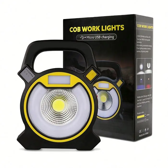 5V Rechargeable COB Led Work Lamp With Handle , Led Work Lamp For Camping