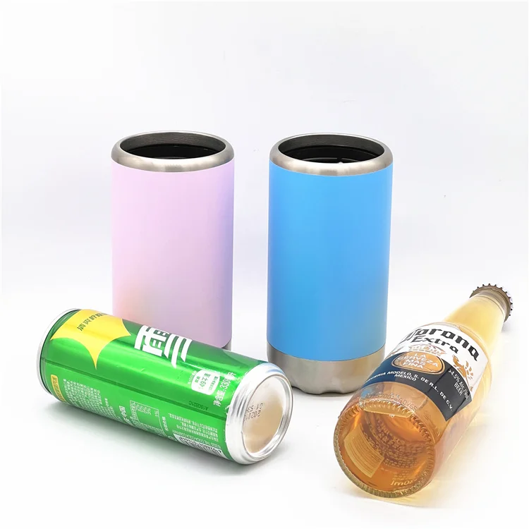 Professional manufacturer beer can cooler keeper vacuum stainless steel 12oz beer can cooler