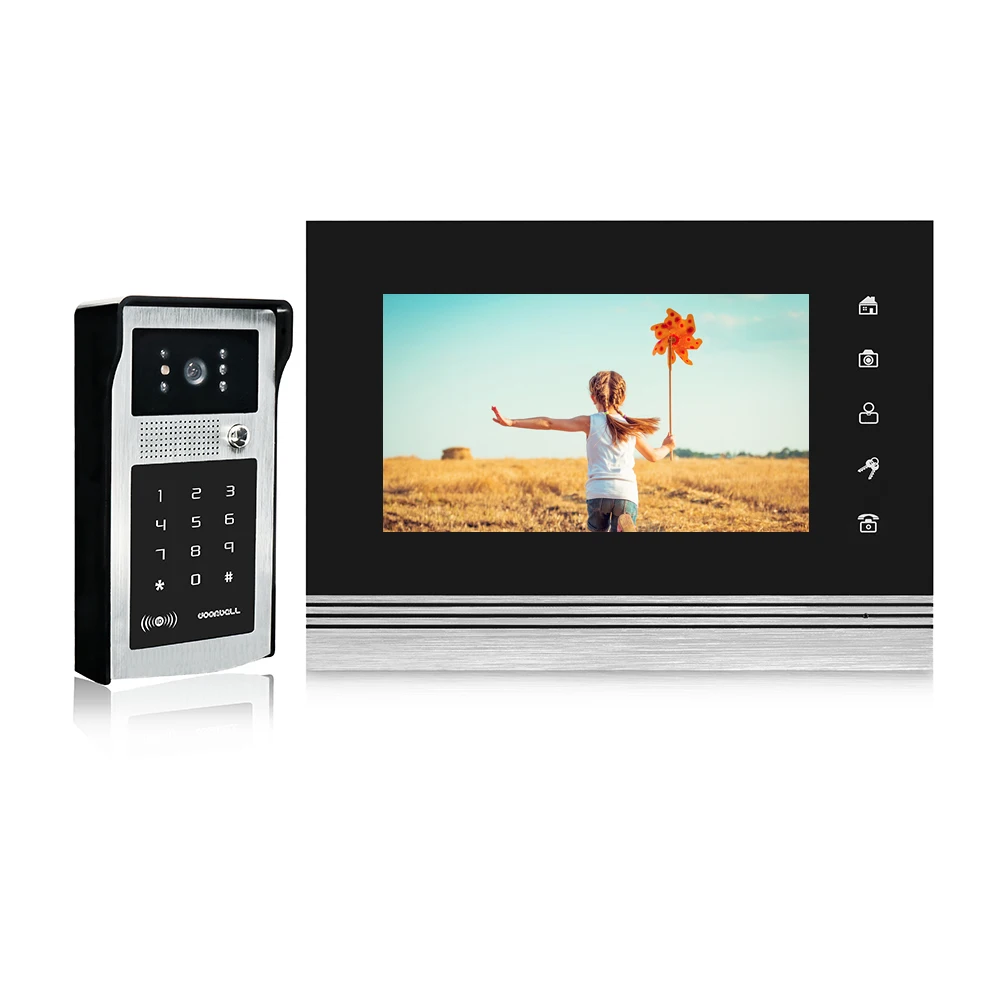 HD camera video door phone intercom system with night version record function TF card
