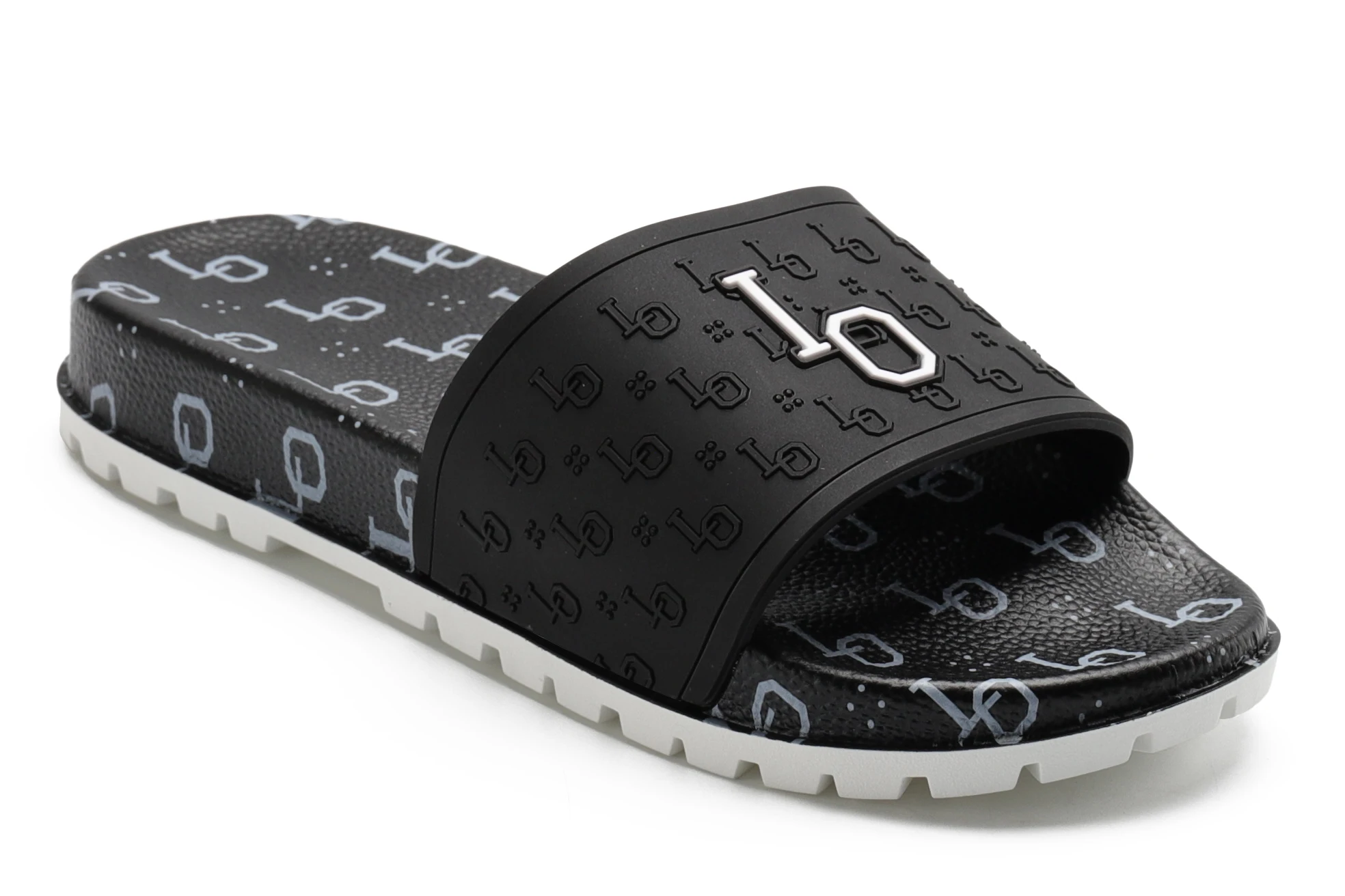 Henghao Big Size Thick Sole Logo Pvc Eva Flat Slides Sandals Comfort Slippers Fashion Beach Leather With Flat Pu Slippers