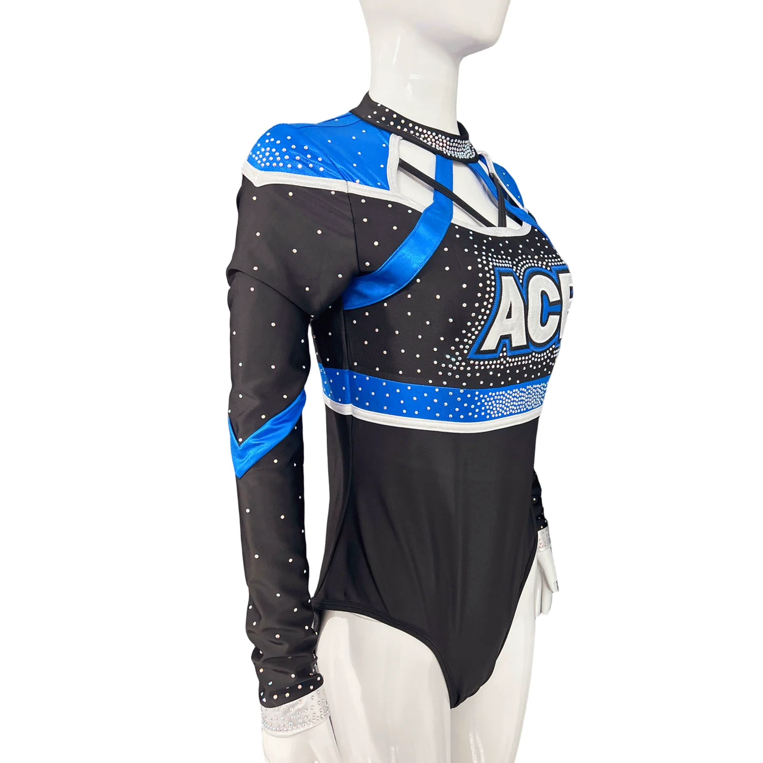 High Quality Custom Cheerleader Outfits Dance Skirt Costume Sexy Cheerleading Uniform Rhinestones Sublimation