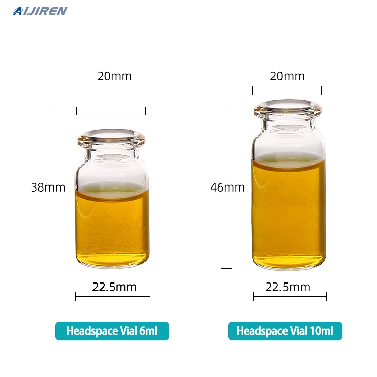 AIJIREN lab wholesale  Amber 10ml headspace  glass bottle  10ml laboratory bottles  for Shimadzu Aglient GC-MS system