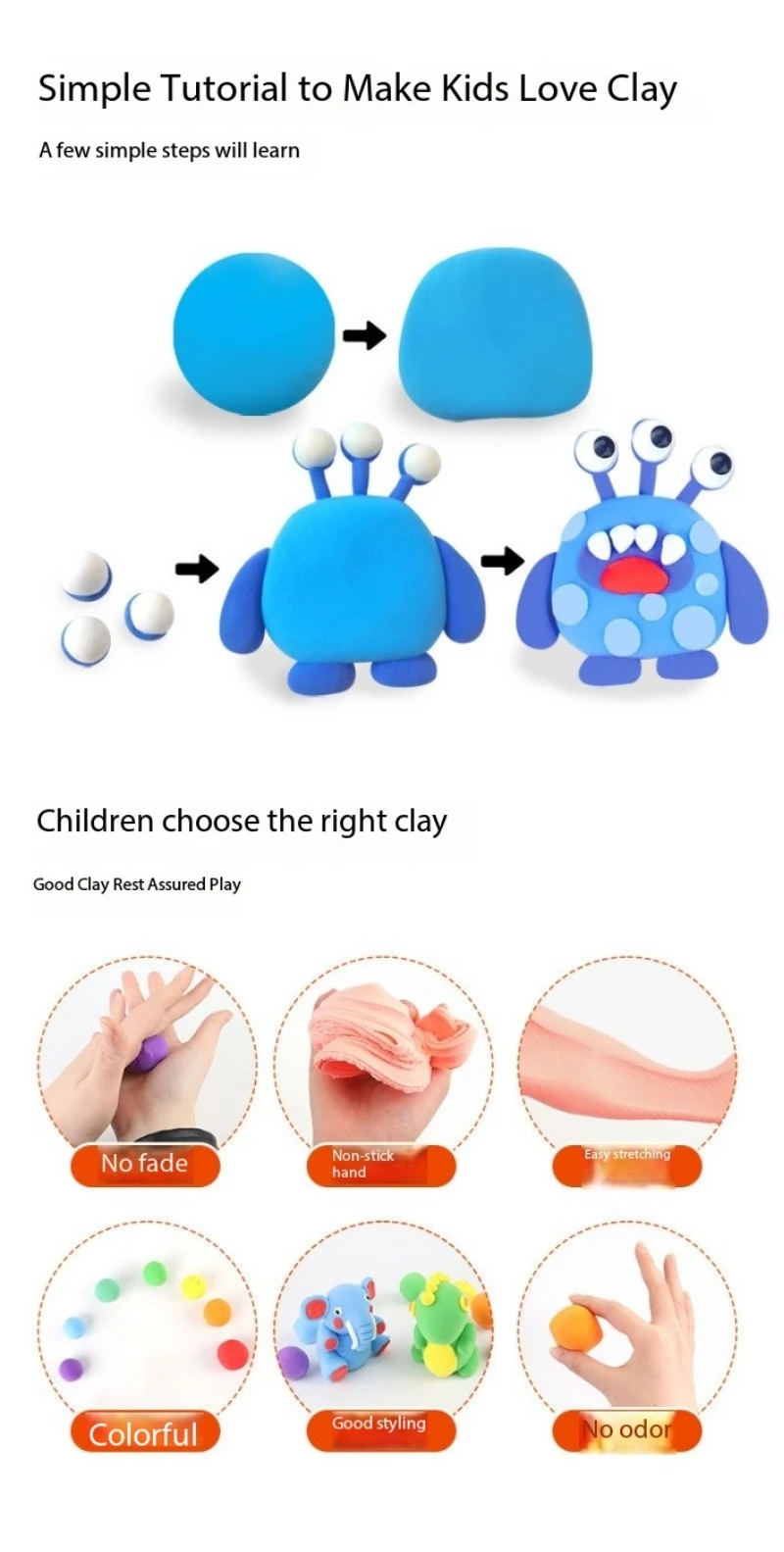Unisex Sweet Animals DIY Clay Toys Kit Art Craft Playdough Slime Set with Educational Features for Children and Girls