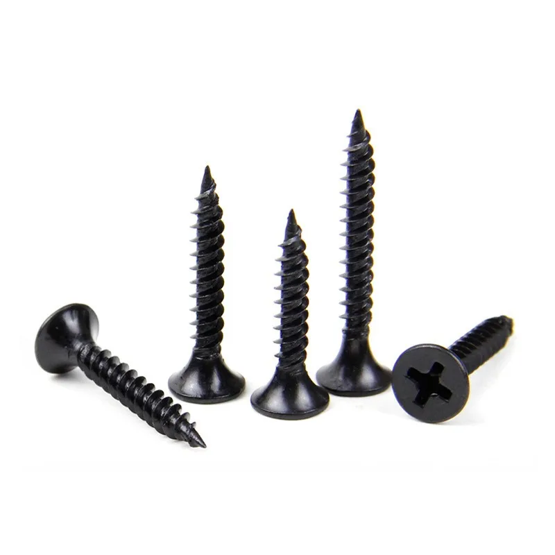 Drywall nails wood screws Black countersunk head Phillips tapping screws