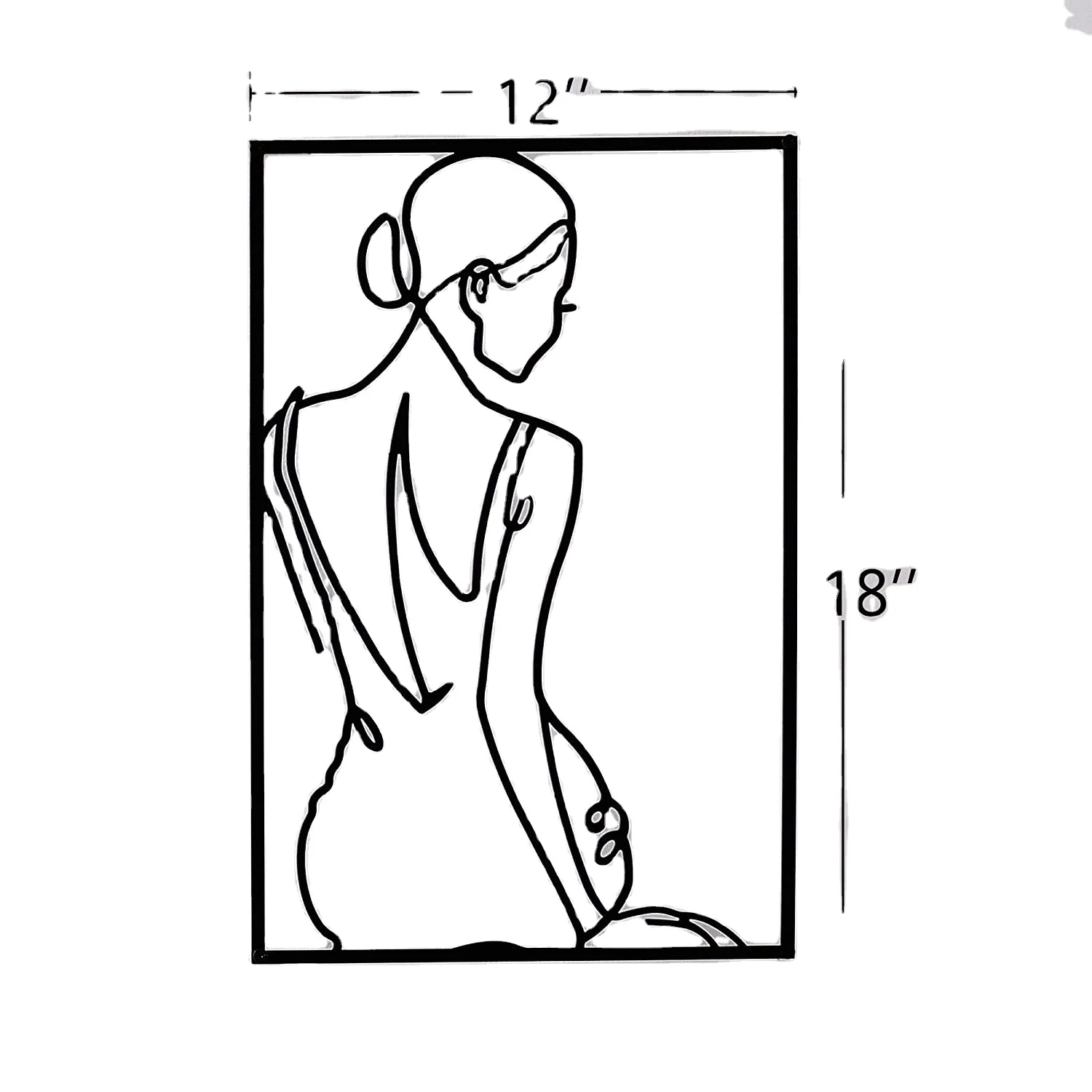 Amazon Hot Sale Metal Wall Art Decoration Rectangle Iron Art Wall Decoration Abstract Female Body Home Decor